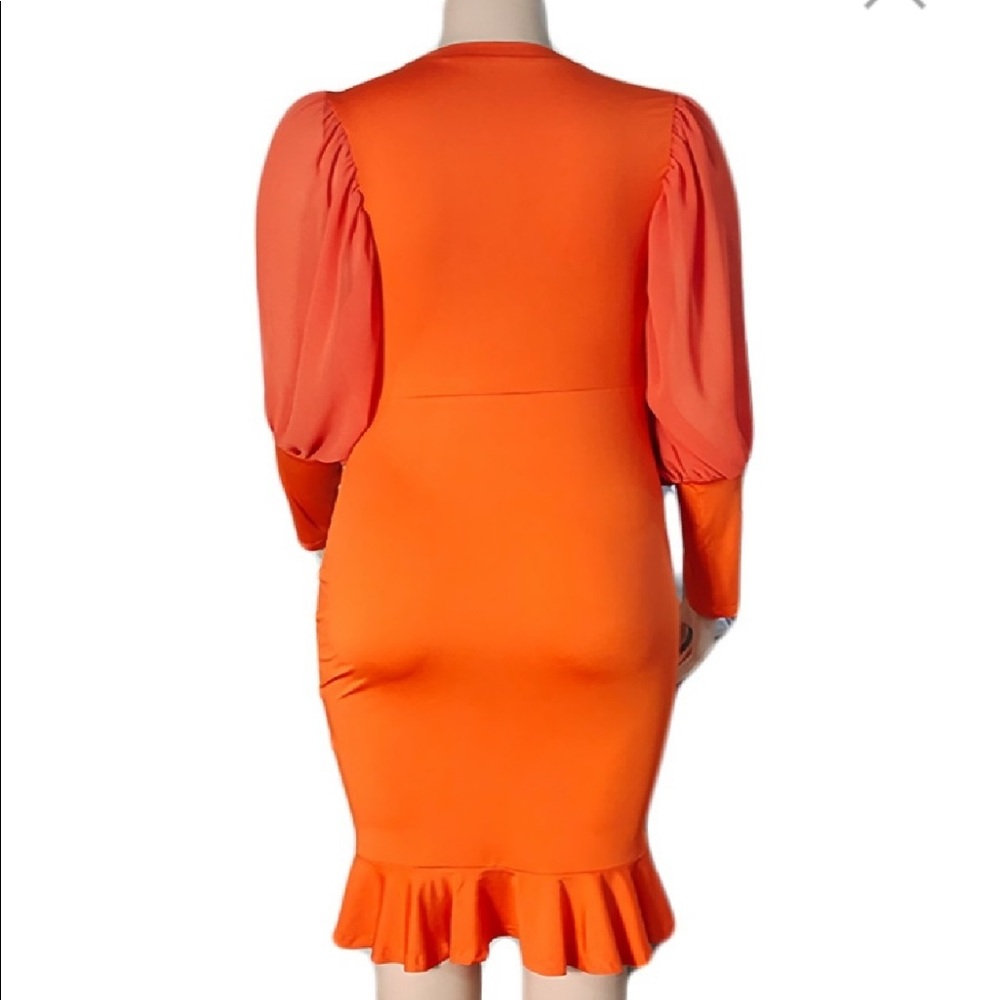 NEW‼️Plus Puff Sleeve Ruffle Dress - Picture 5 of 5